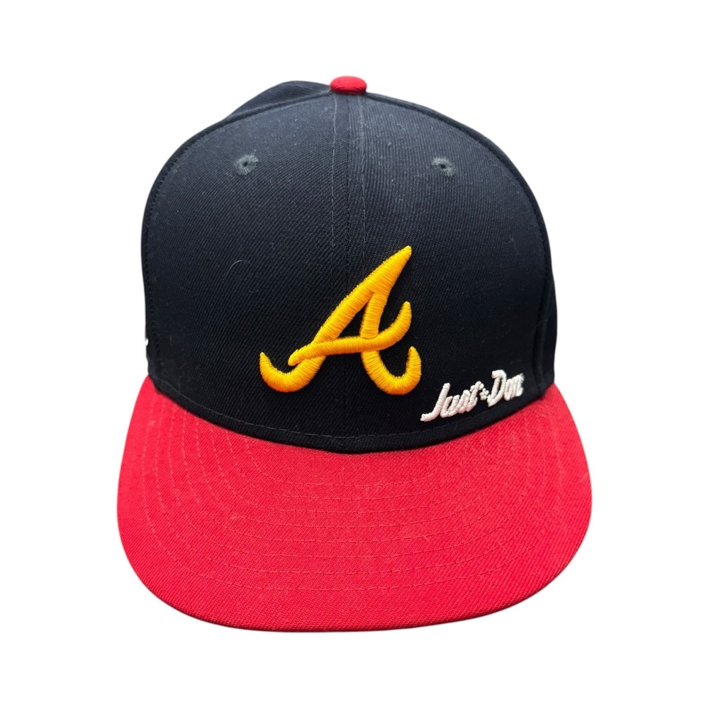 Just Don Atlanta Braves Hat Mens 7 1/4 Navy Red Excellent All Star Game Patch